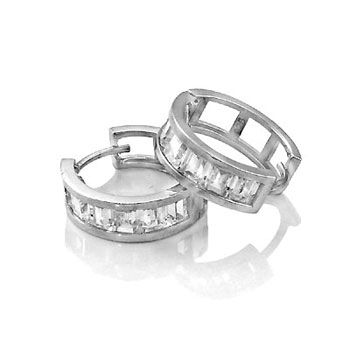 Sterling 925er Silber HOOP Ohrstecker - BLING III KING 16mm