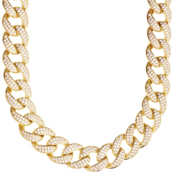 Premium Bling Sterling 925er Silber Miami Cuban Chain - 14mm