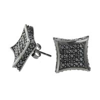 Sterling 925 Argent Clou d'oreille - ALL ICE 11mm noir Sterling 925 Argent Clou d'oreille - ALL ICE 11mm noir