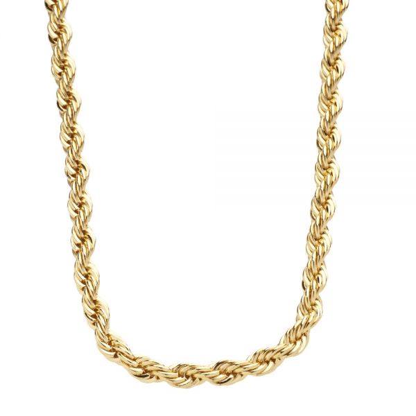 Iced Out Bling Hip Hop Rope Chain - 4mm - gold