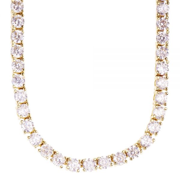 Iced Out Bling ZIRCONIA STONE 1 ROW Chain - gold / clear