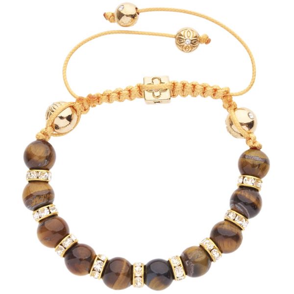 Unisex Marcrame Bracelet - TIGER EYE gold