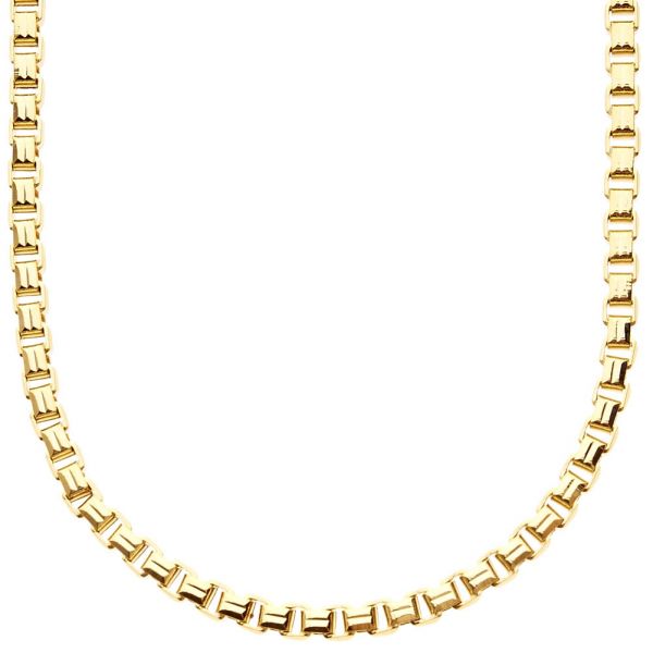 Iced Out Bling SQUARE BOX Kette - 4mm gold - 90cm