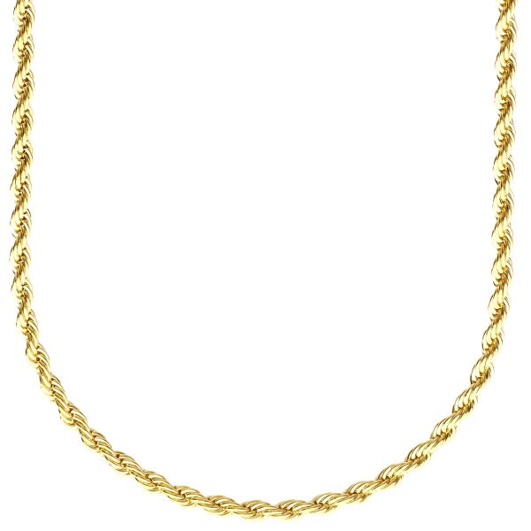 Fashion Unisex Rope Kordelkette - 3mm gold