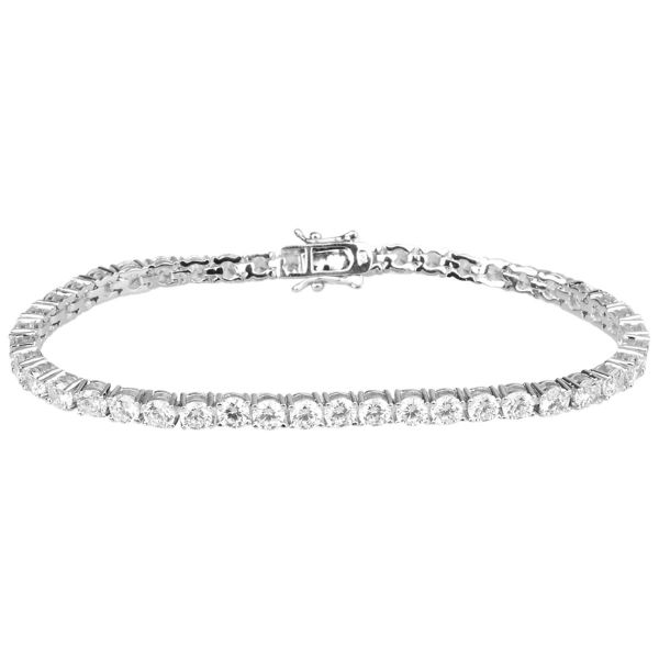 Iced Out Bling High Quality Bracelet - SILVER 1 ROW 4mm