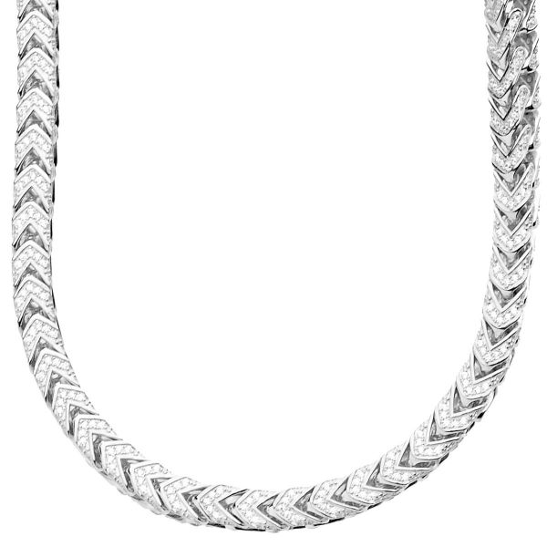 Premium Bling - Sterling 925 Silver FRANCO Necklace - 5x5mm