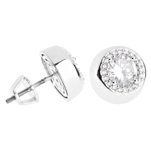 Iced Out Bling Micro Pave Clou d'oreille - CENTER 10mm