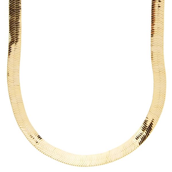 Iced Out Bling HERRING BONE Hip Hop Chain - 6mm gold