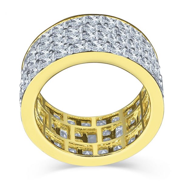 L'argent 925 Sterling Bagues - INVISIBLE ROWS gold