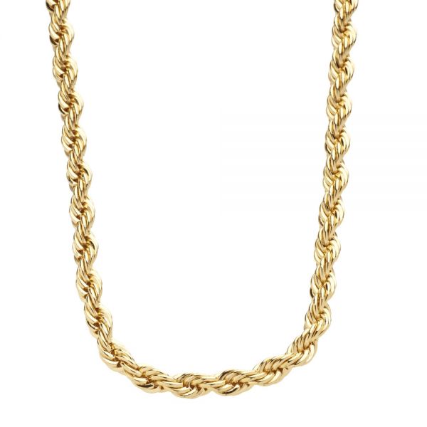 Iced Out Bling Acier Inoxydable Rope Chaîne - 4mm 90cm gold