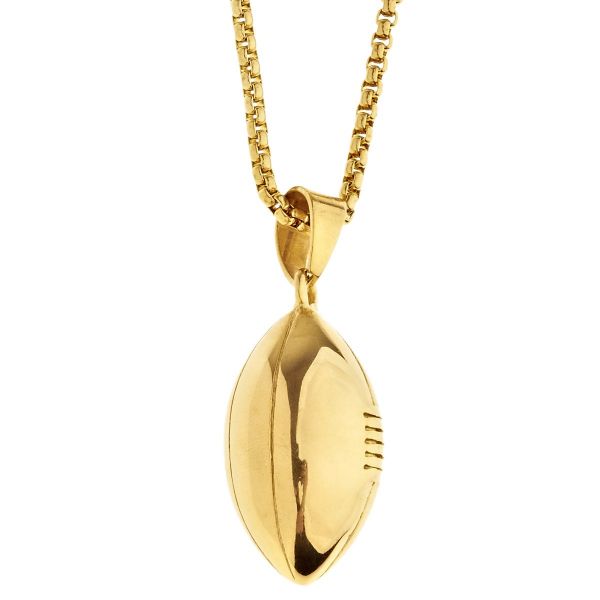 Collier pendentif en acier inoxydable - Football américain