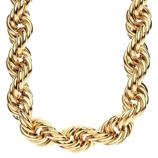 Heavy Solid Rope DMC Style Hip Hop Chain - 20mm gold