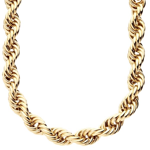 Rope Ying Yang Twisted Gold Chain - 10mm