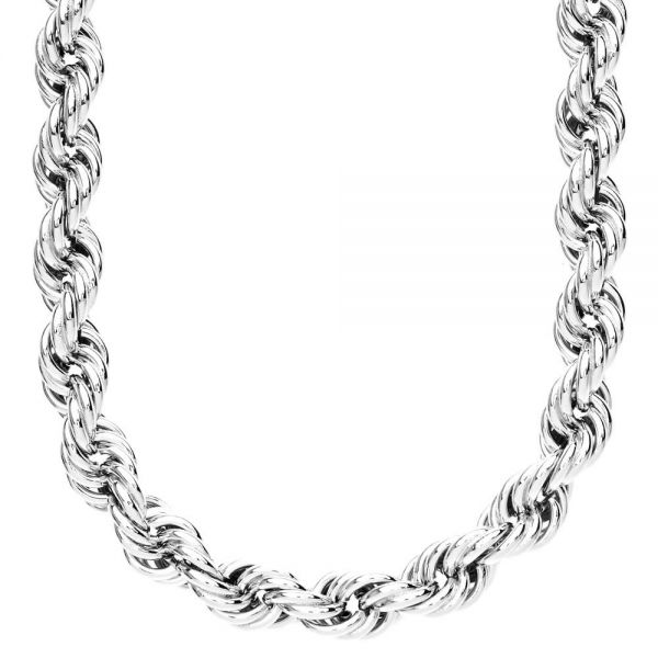 Heavy Rope Twisted Chain - 10mm silver
