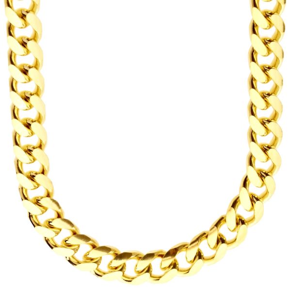 925 Sterling Silver Bling Chain - MIAMI CUBAN 10mm gold