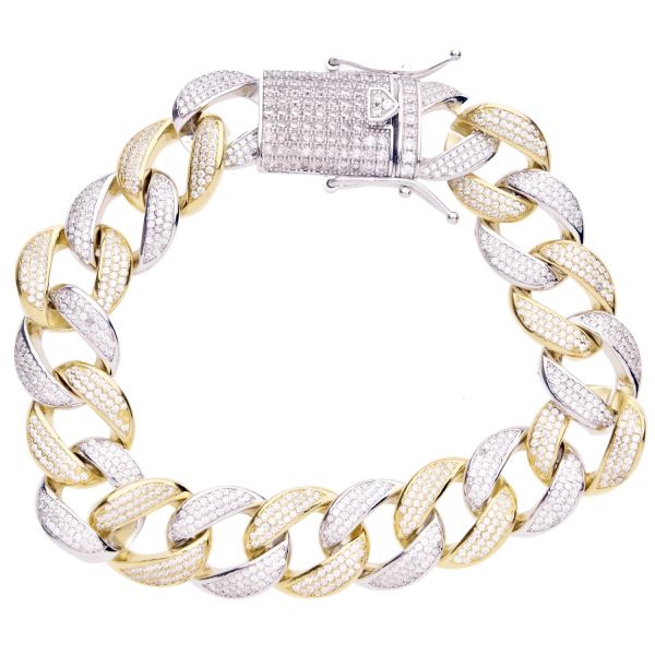 Prime Bling 925 Bracelet en Argent - MIAMI CURB 16mm