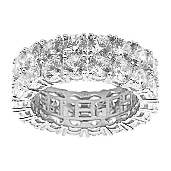 Sterling 925er Silber Micro Pave Ring - DOUBLE ROW