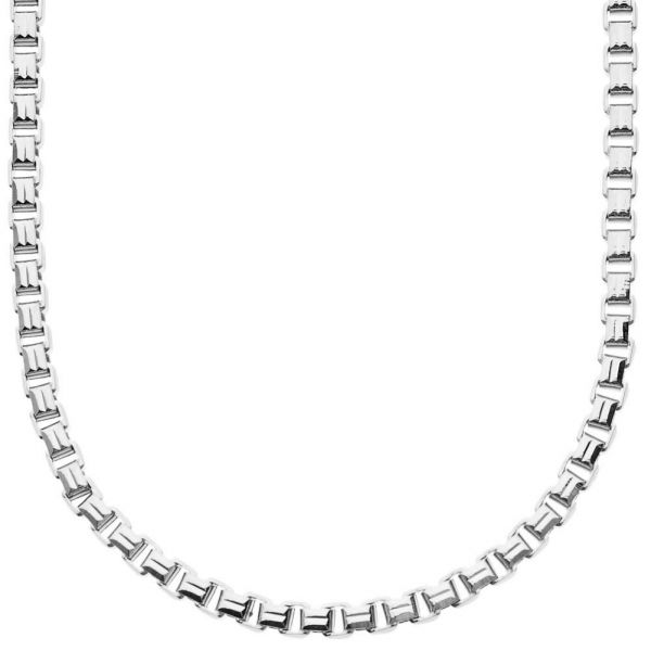 Iced Out Bling Chain BOX CARRÉ - 4mm argent - 90cm