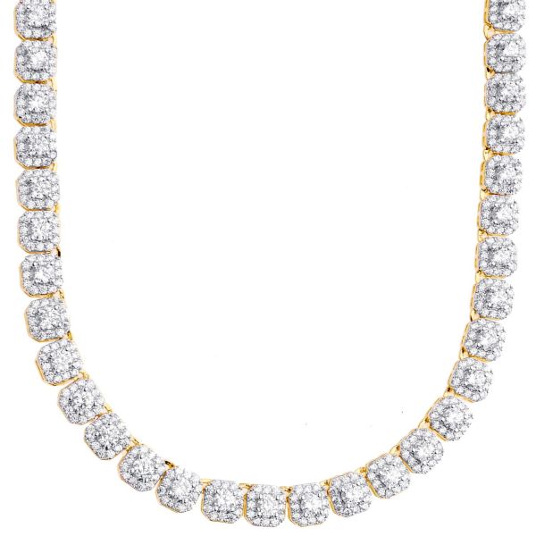 Iced Out Bling Zirconia Tennis Chain - CLUSTER 5mm 55cm