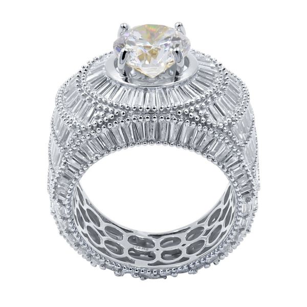 L'argent 925 Sterling Iced Out Bagues - CROWN