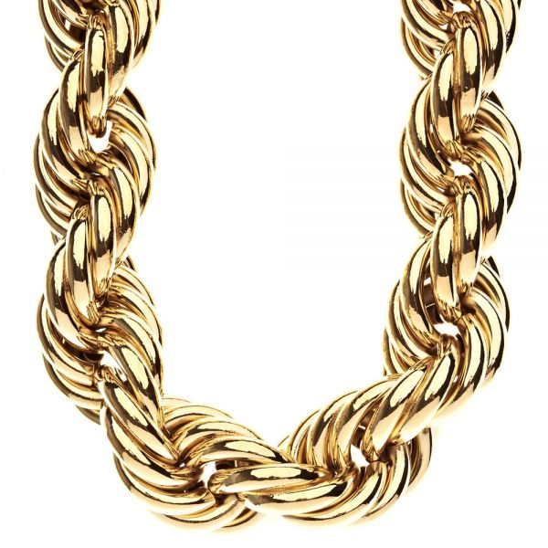 Heavy Solid Rope DMC Style Hip Hop Chain - 30mm gold 90cm