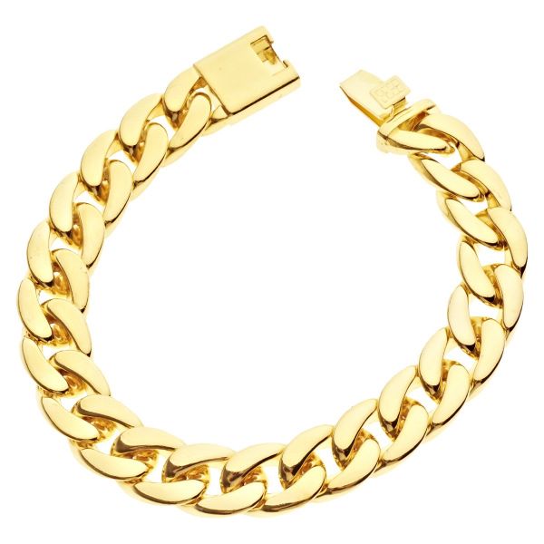 Iced Out Curb Bracelet - CUBAN LINK 15mm gold