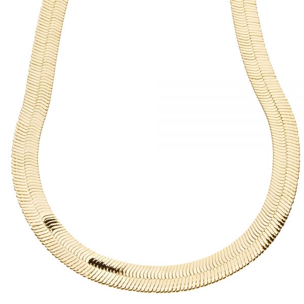 Iced Out Bling HERRING BONE Hip Hop Chain - 10mm gold