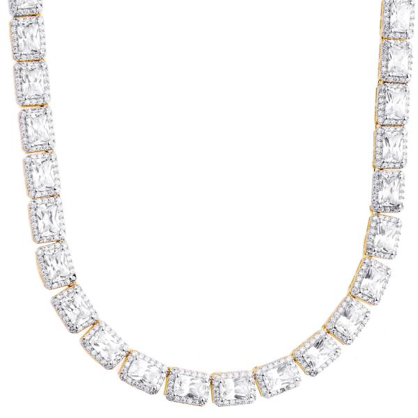 Iced Out Bling Zirkonia Tennis Kette - SQUARE 6mm