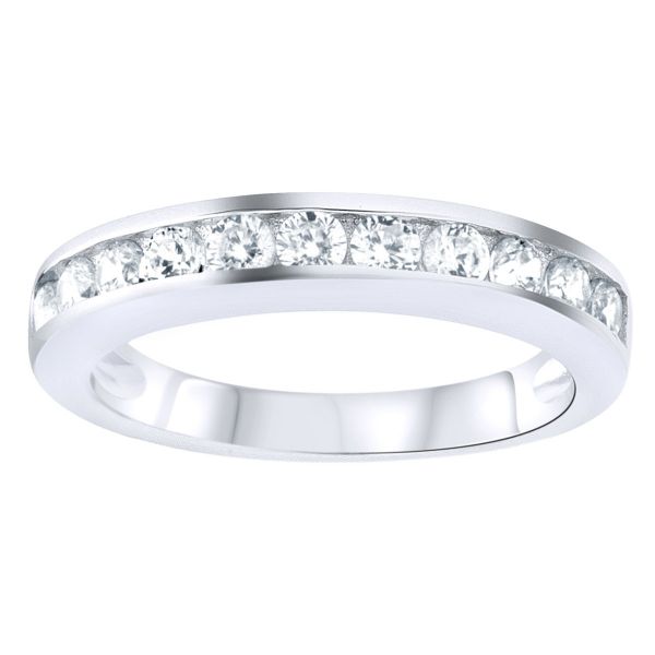 Sterling 925 Argent Pave Bague - CZ BAND