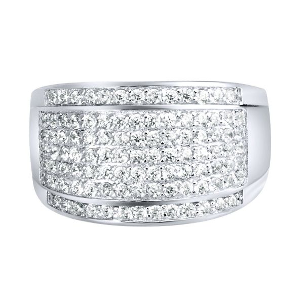 Sterling 925er Silber Pave Ring - ROUND ICE