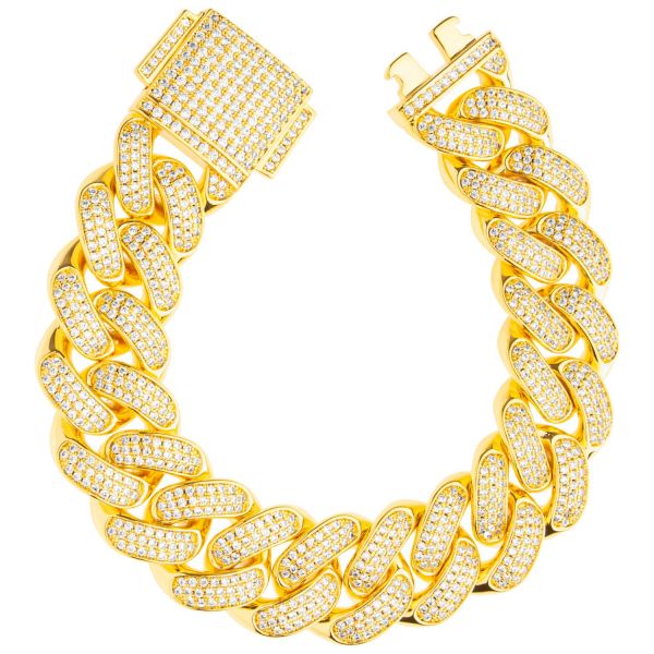 ICED OUT Cuban Link Panzerkette Armband - 18mm gold