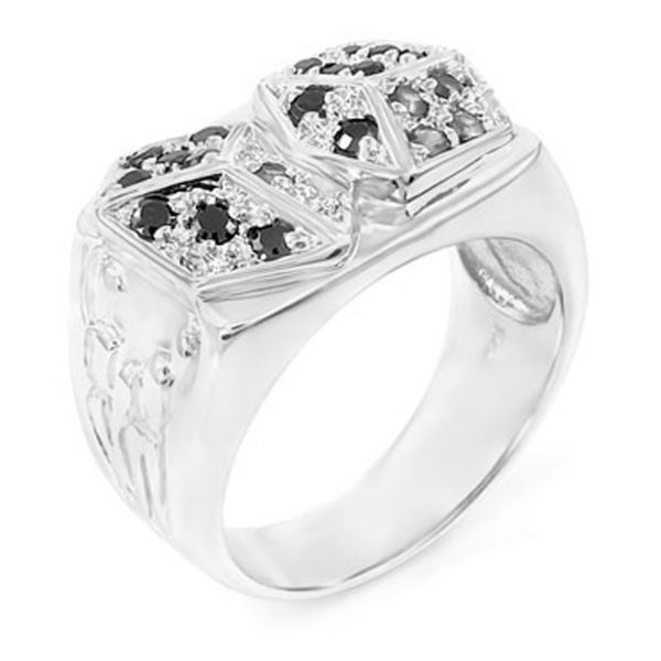 Sterling 925er Silber Pave Ring - DICES