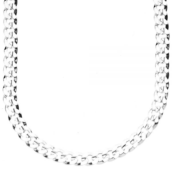 Iced Out Bling Hip Hop Curb Collier - 6mm argent