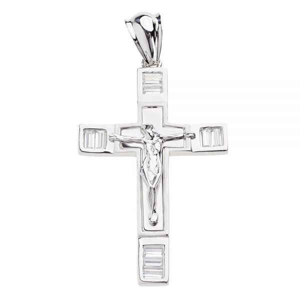 .925 Iced Out Sterling Silver Cross - BLISS