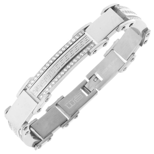 Iced Out Acier Inoxydable Micro Pave Bracelet - 11mm argent