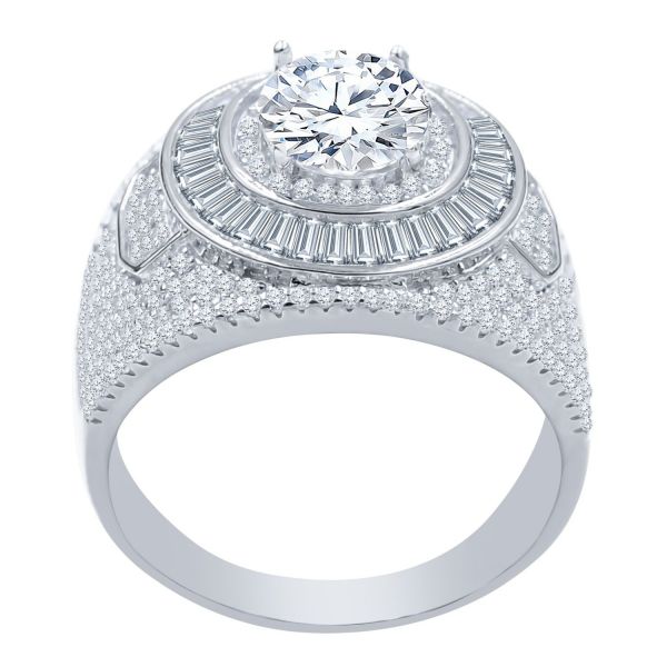 Sterling 925er Silber Micro Pave Ring - CONVEX