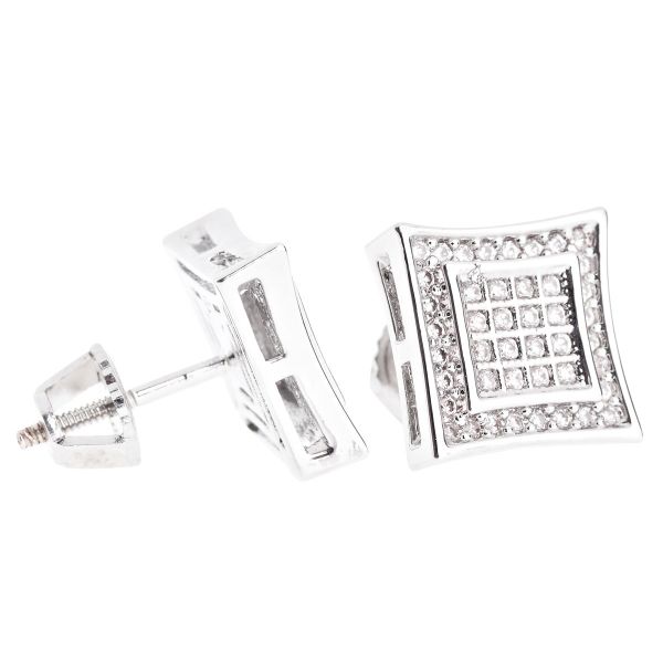 Iced Out Bling Micro Pave Ohrstecker - SQUARE 10mm