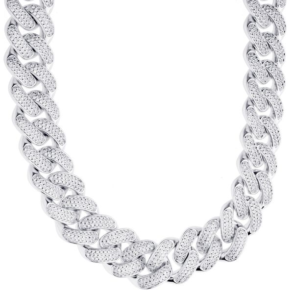 ICED OUT Cuban Link Bling Collier - 18mm argent