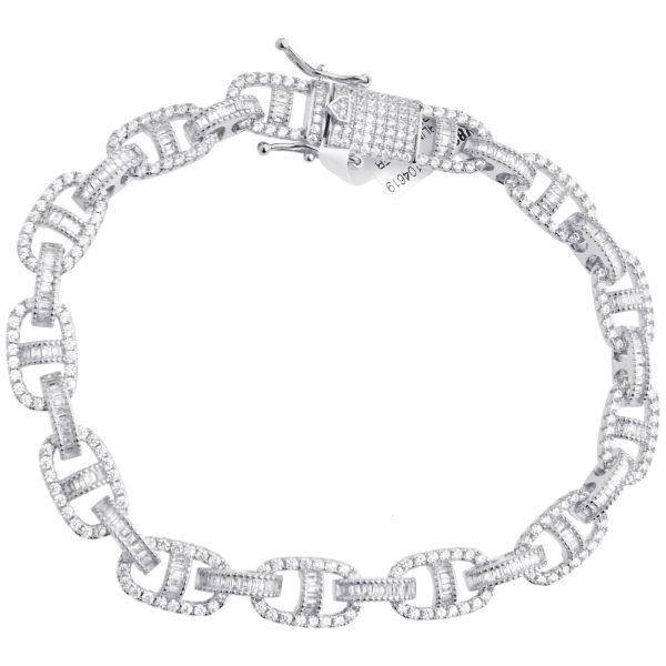 Premium Bling Sterling 925 Silver Bracelet - G-LINK 10mm