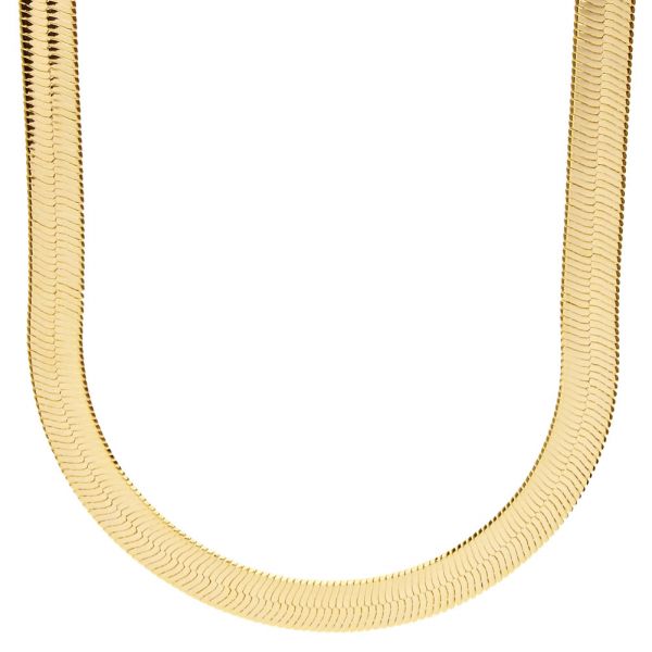 Iced Out Bling HERRING BONE Hip Hop Chain - 8mm gold