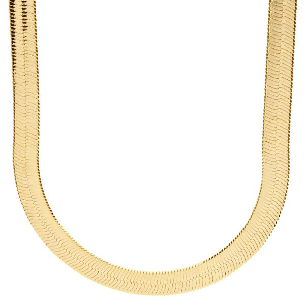 Iced Out Bling HERRING BONE Hip Hop Kette - 8mm gold