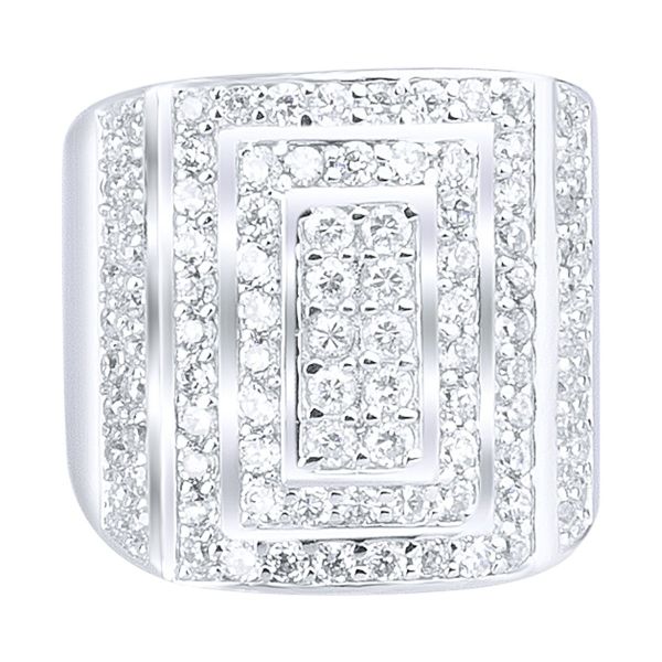 Sterling 925er Silber Pave Ring - LONG ICE