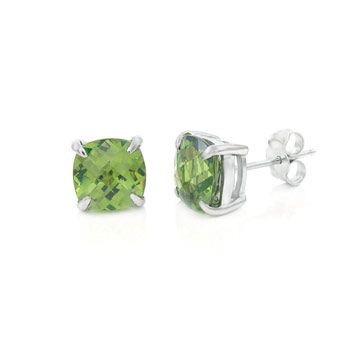 925 Sterling Silver Ear Stud - OLIVE 8mm