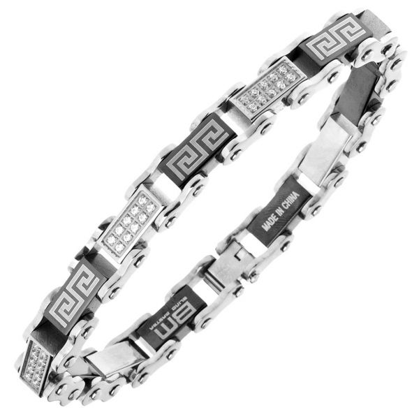 Iced Out Acier Inoxydable Micro Pave Bracelet - 10mm argent